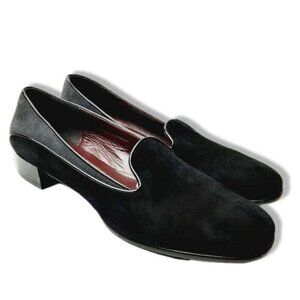 ROBERTO CAPUCCI Italy Genuine Suede Leather Low Heel Smoking Loafers Sz 7.5 B